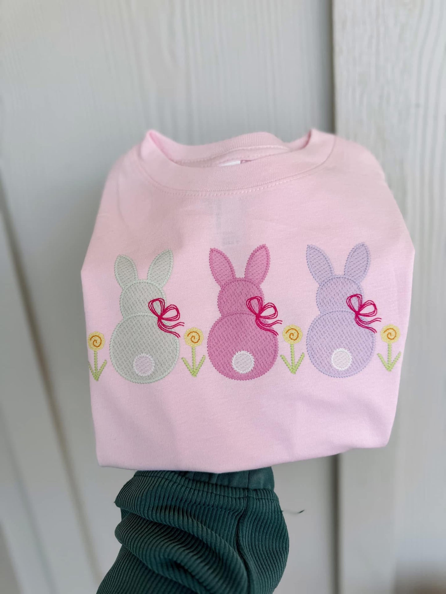 Faux Embroidery Coquette Bunny