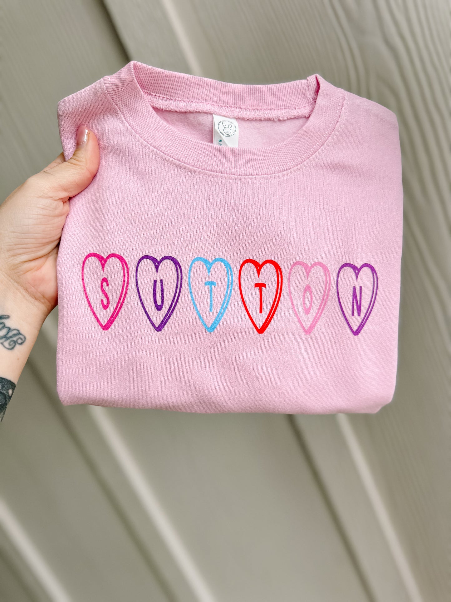 Convo Hearts Name Sweatshirts