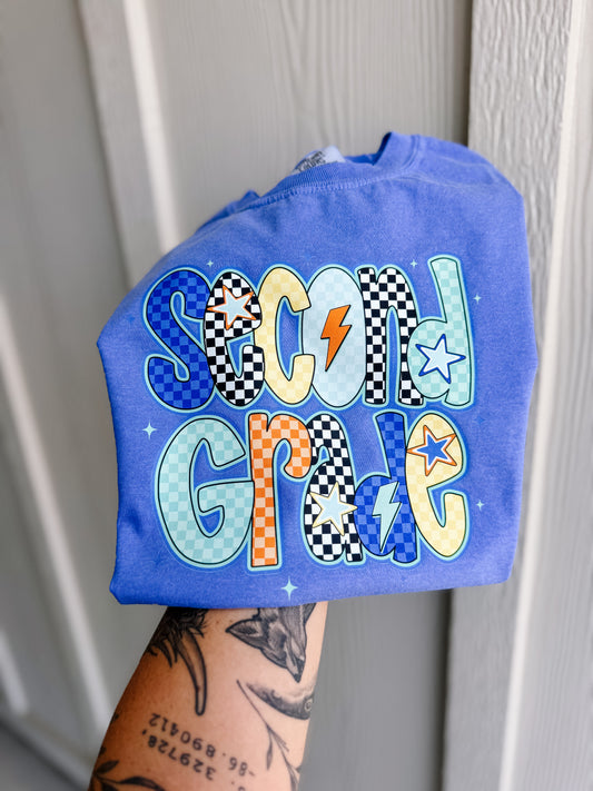 Blue Retro Grade Level Tees