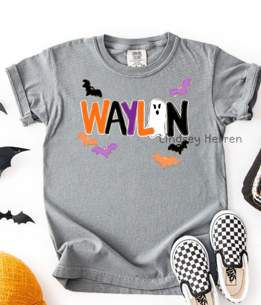 Boy Spooky Ghost Name Tee