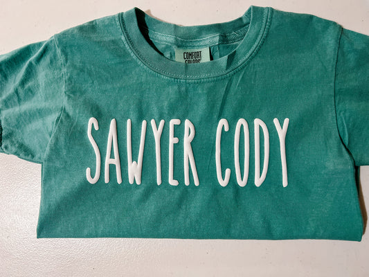 Youth Puff Shirt- Sawyer Cody font