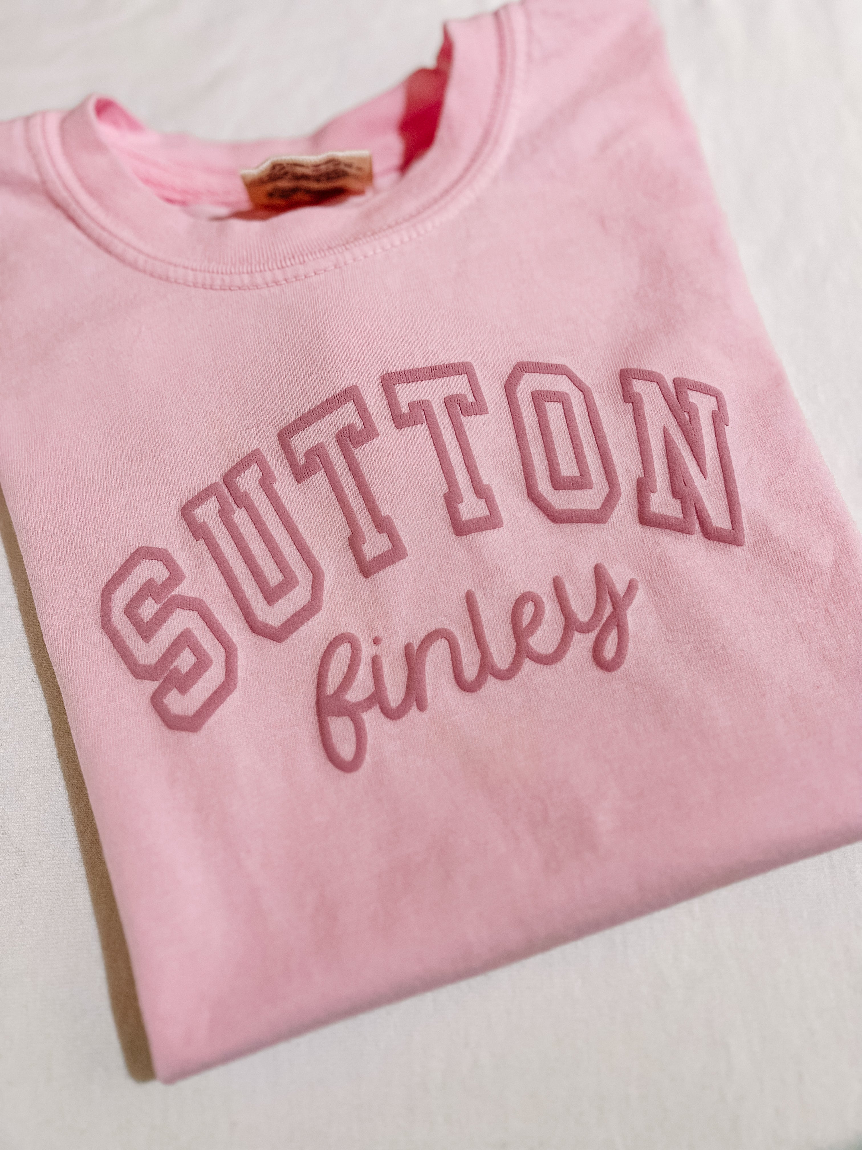 Pink on pink Jersey/cursive PUFF – Sawyer + Fin Creations