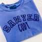 Blue on blue jersey/capital PUFF
